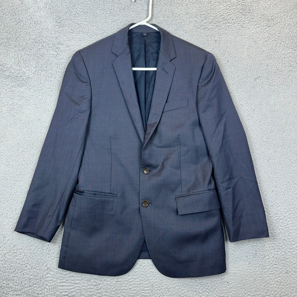 J.Crew Thompson Navy Blue Wool Slim Fit 2 Piece Suit 36S 30x30 Pants Mens